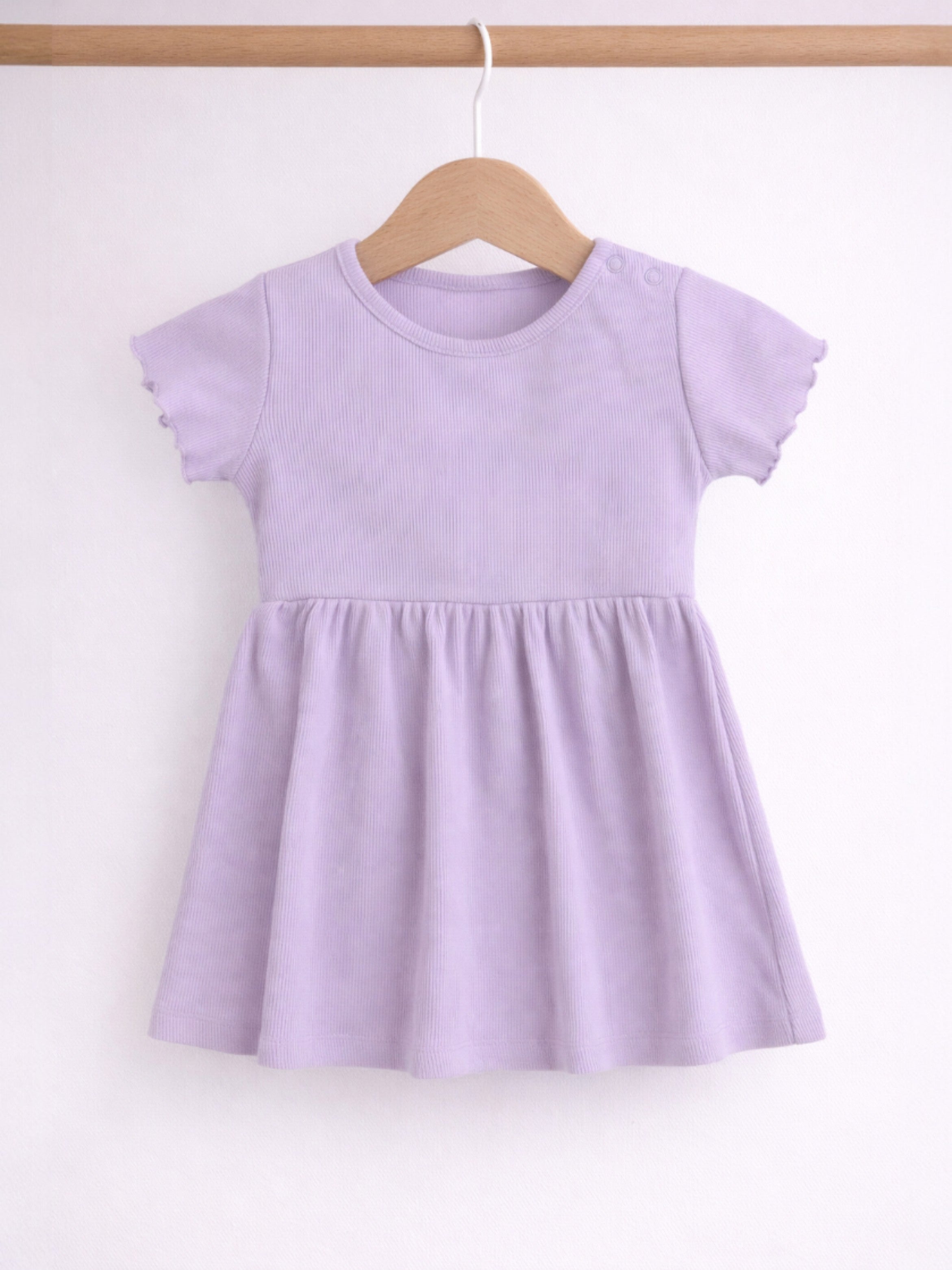 Infant Girls 2-Pack Rib Dresses (Heart Print & Solid Lilac)