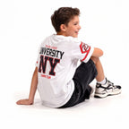 Victor And Jane  Boys' T-Shirt University Ny Printed - White