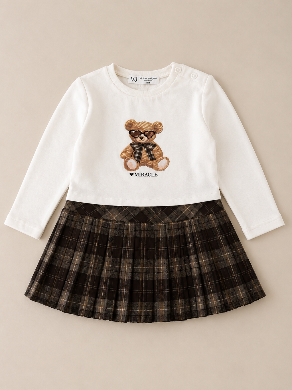 Girls 3-Piece Cardigan, Dress & Leggings Set