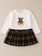 Girls 3-Piece Cardigan, Dress & Leggings Set