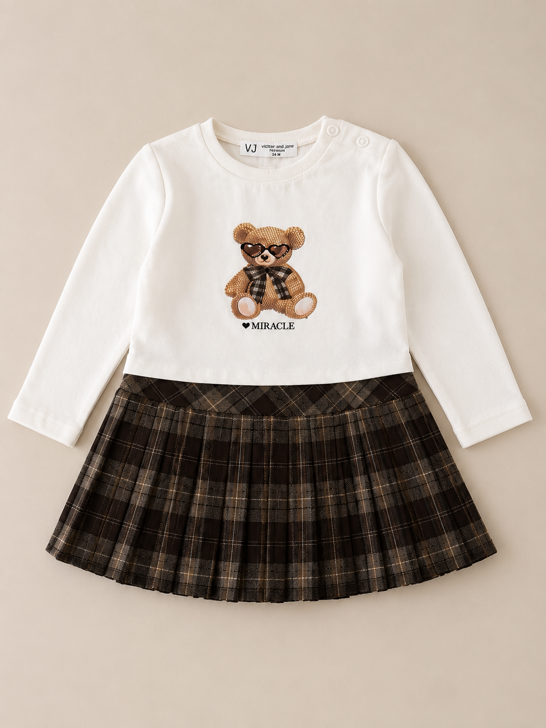 Girls 3-Piece Cardigan, Dress & Leggings Set