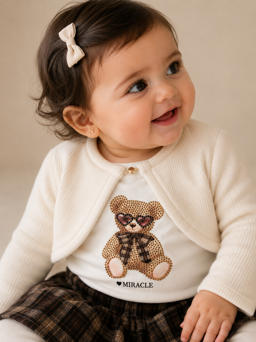 Girls 3-Piece Cardigan, Dress & Leggings Set