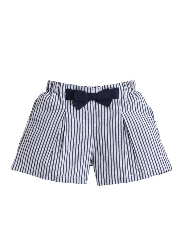 Girls’ T-Shirt & Woven Striped Shorts Set