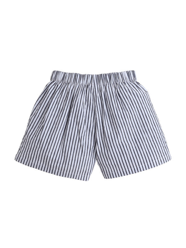 Girls’ T-Shirt & Woven Striped Shorts Set