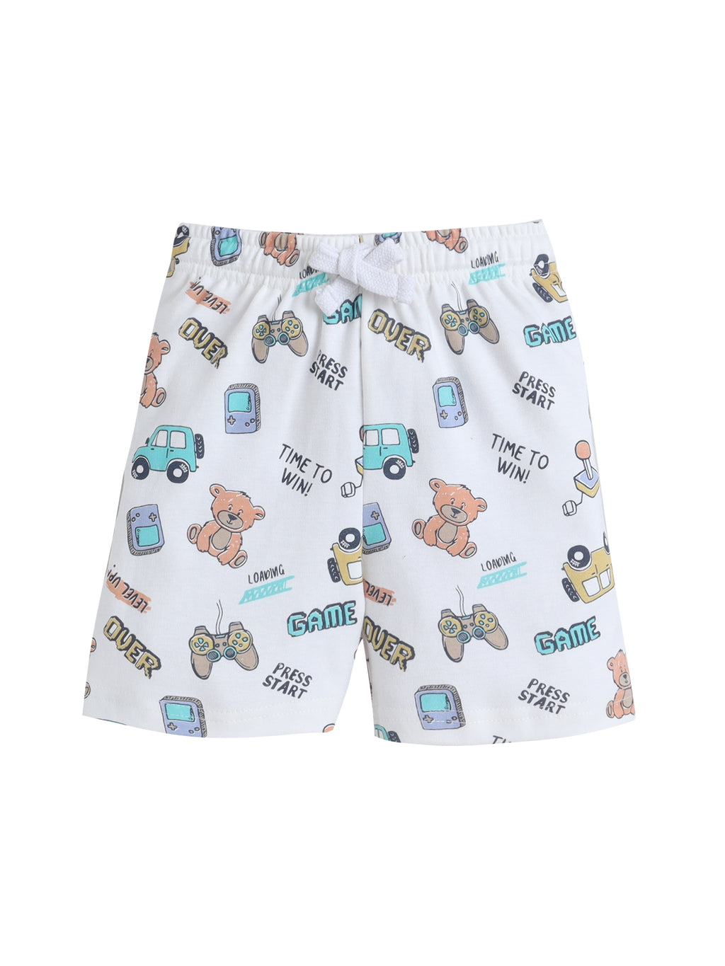 Infant Boys Vehicle Print Cotton Pajama Set “ Soft T-Shirt & Shorts Nightwear