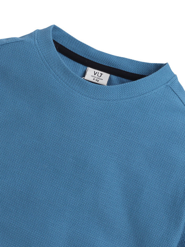 Junior Boys Cotton T-Shirt - Winter Blue
