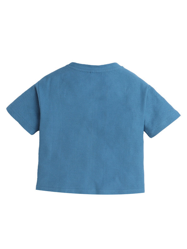 Junior Boys Cotton T-Shirt - Winter Blue