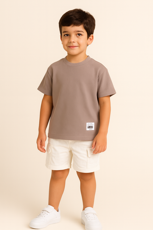 Junior Boys Textured Cotton T-Shirt