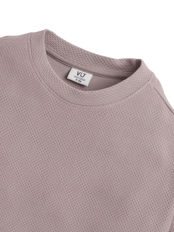 Junior Boys Textured Cotton T-Shirt