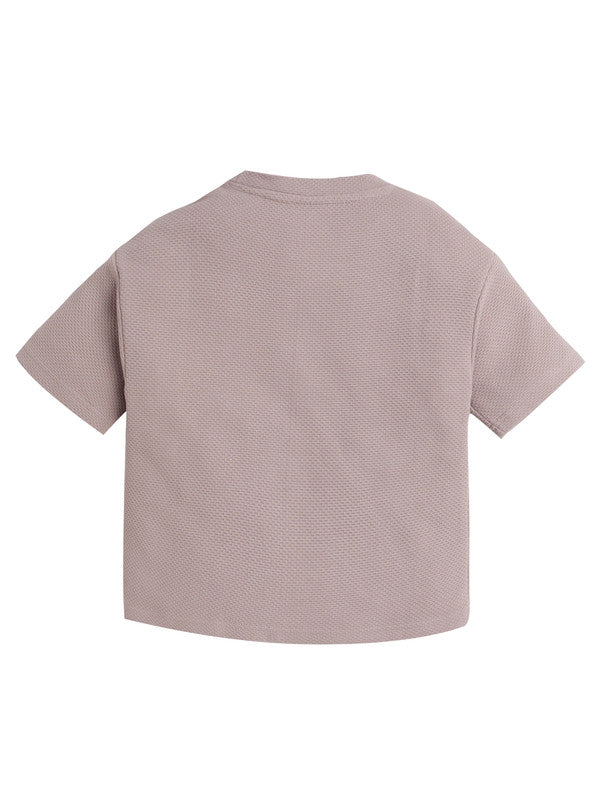 Junior Boys Textured Cotton T-Shirt