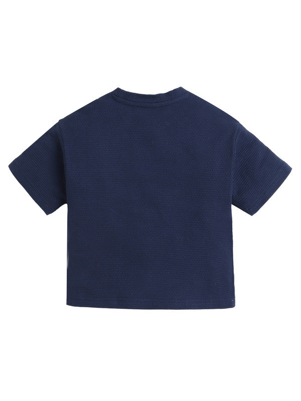 Junior Boys Cotton T-Shirt - Navy Blue