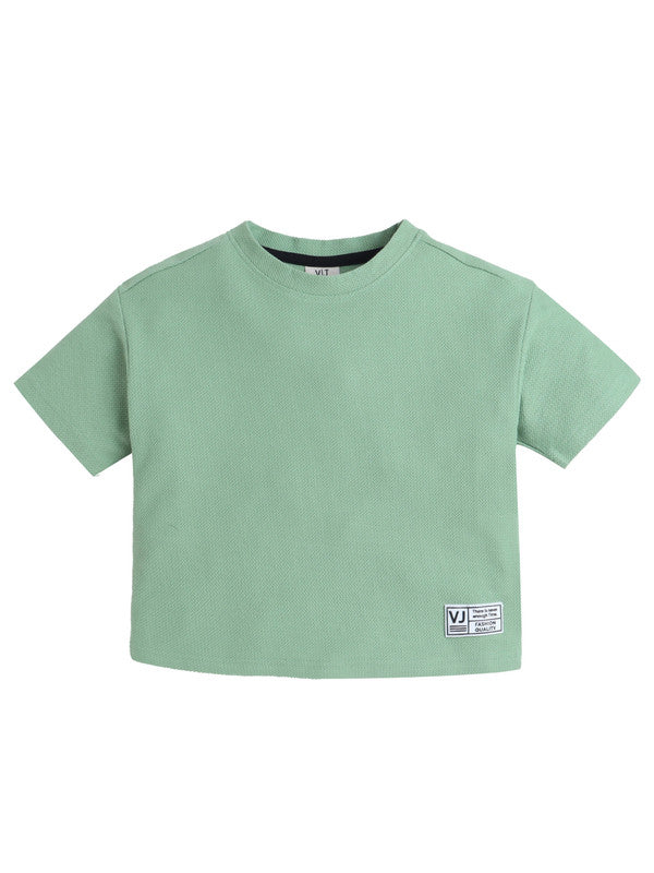 Junior Boys Cotton Tee - Mint Green