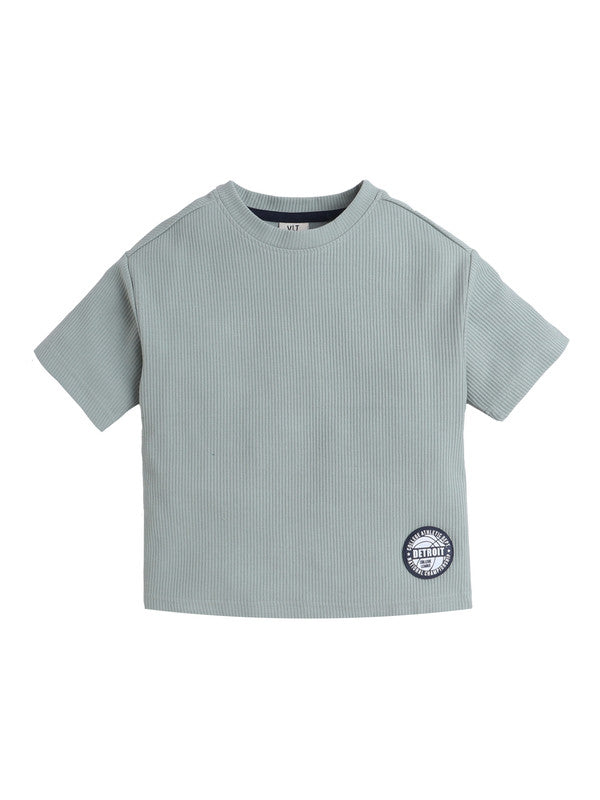 Victor & Jane Junior Boys Taupe Motivational Cotton T-Shirt