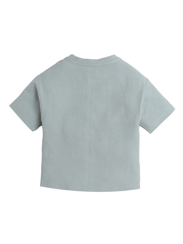 Victor & Jane Junior Boys Taupe Motivational Cotton T-Shirt