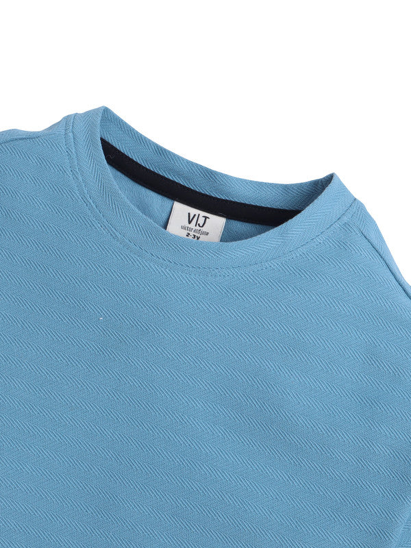 Junior Boys Textured Cotton T-Shirt