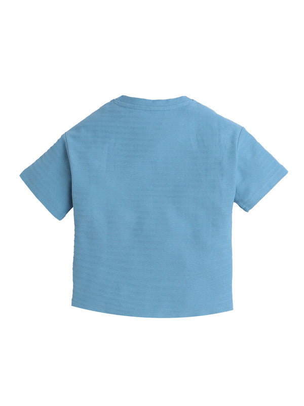 Junior Boys Textured Cotton T-Shirt