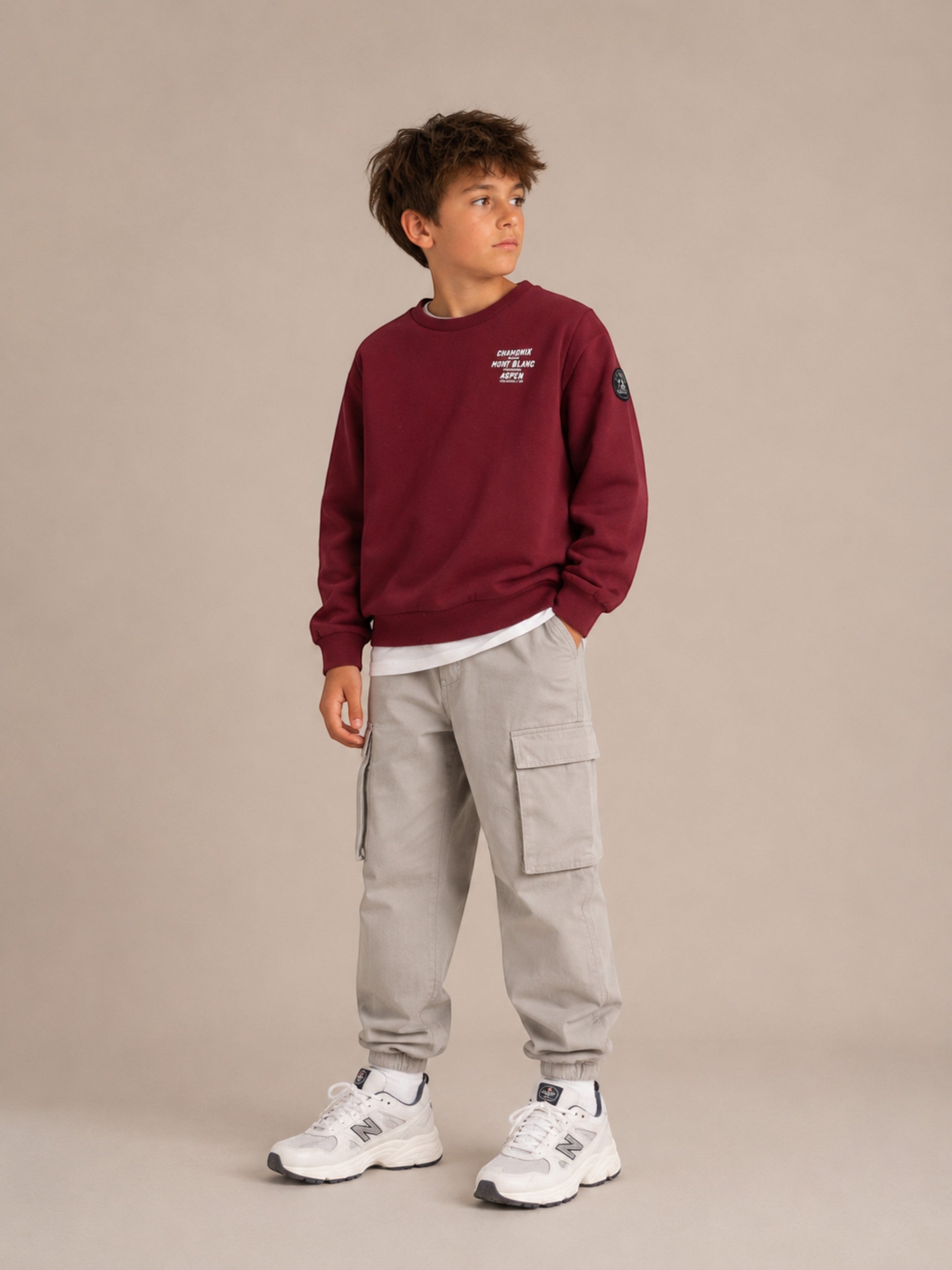 Boys Graphic Long Sleeve Fit Sweatshirt with Back Print