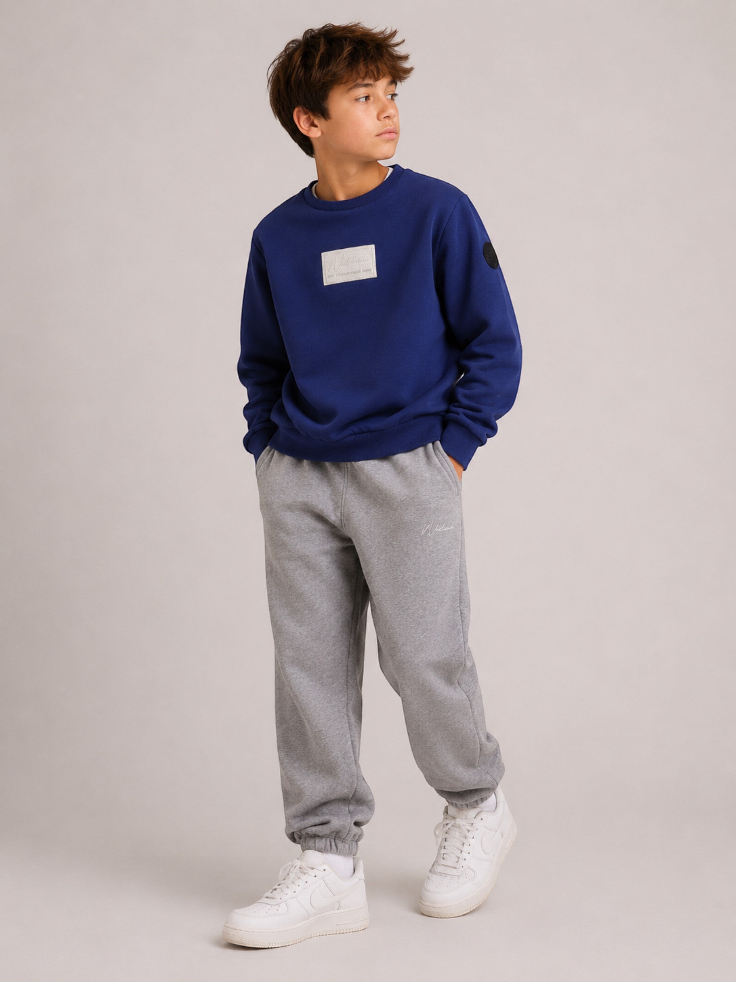 Boys Long Sleeve Sweatshirt with Chest and Back Print Details