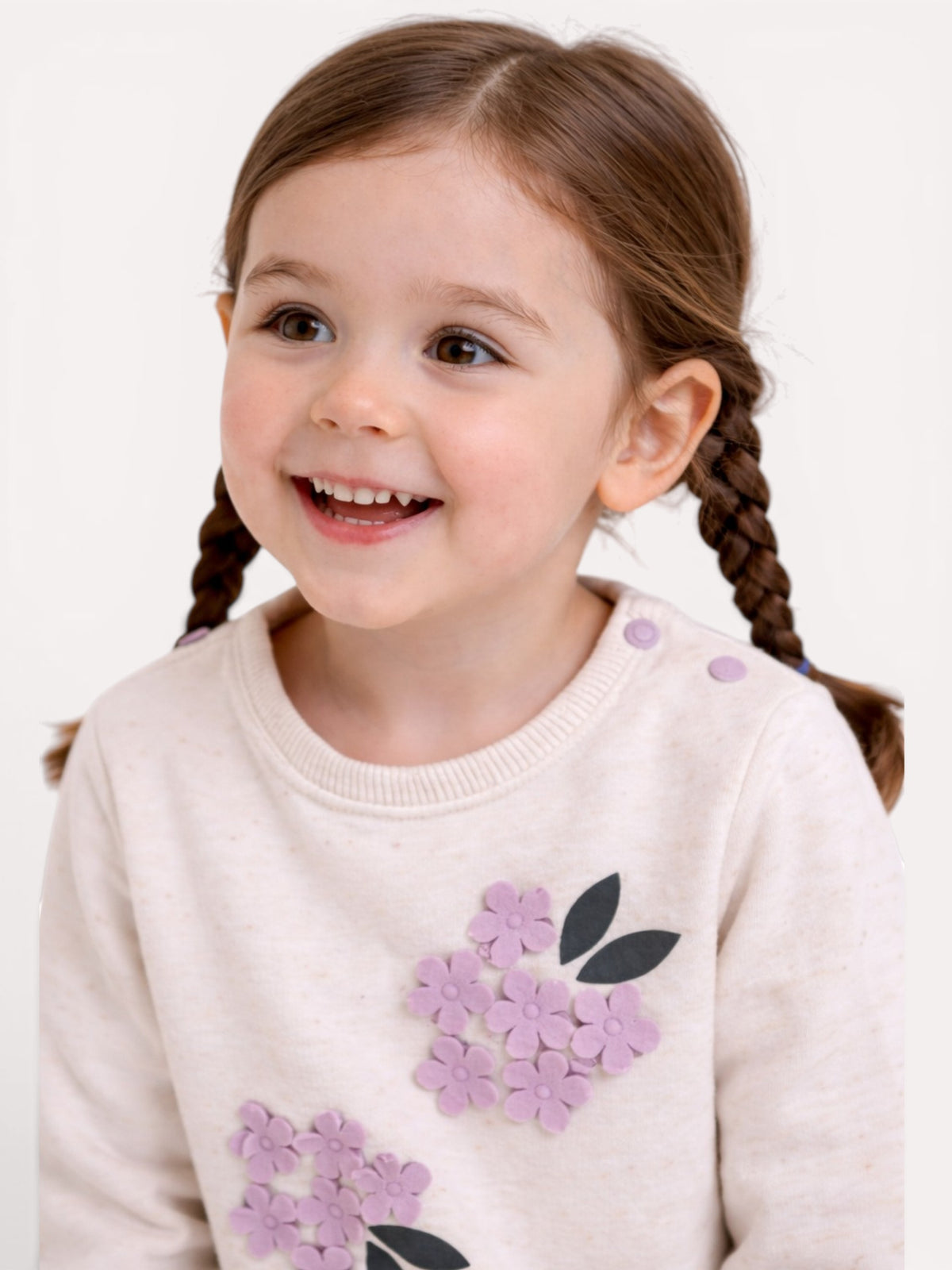 Girls 2pc Set – Floral Ruffle Hem Top & Ribbed Leggings