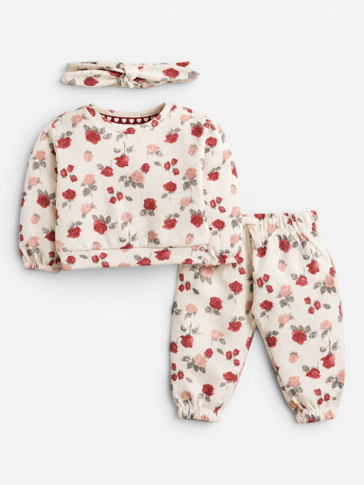 Girls Floral Sweatshirt Jogger Set