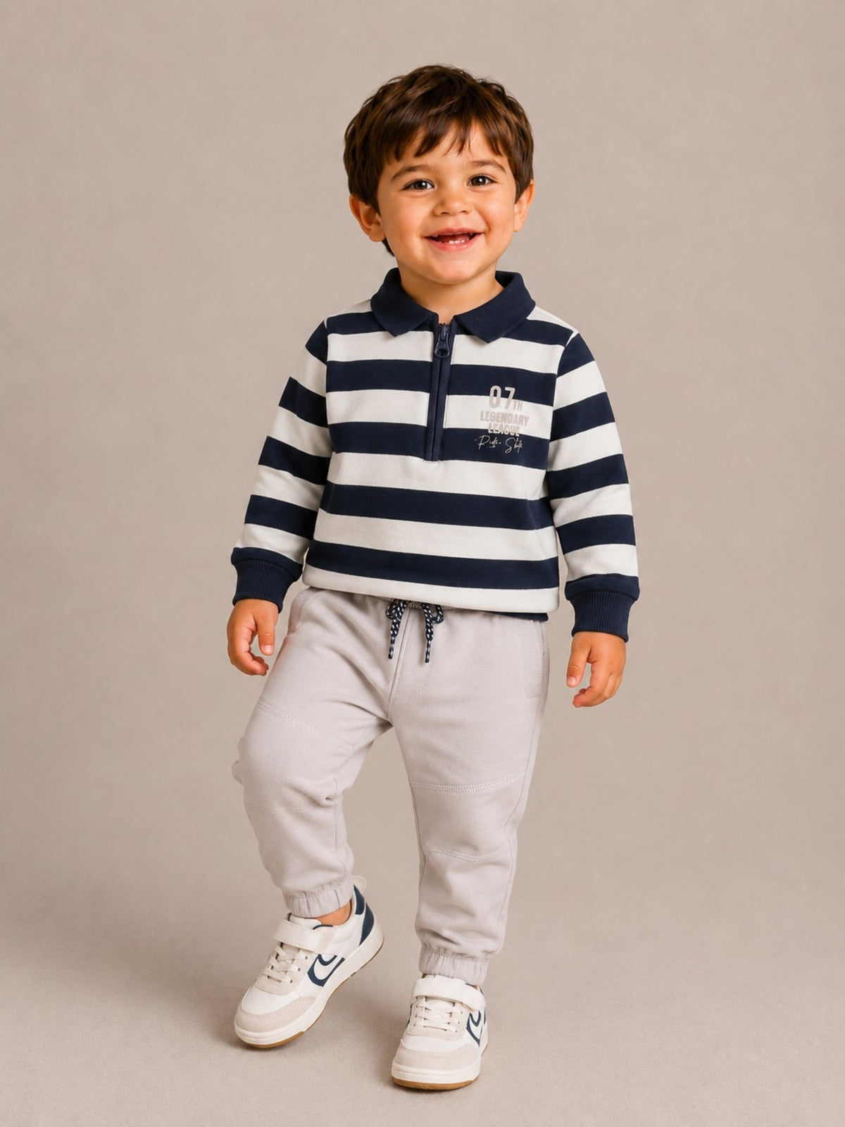Boys Striped Jogger Pants Set
