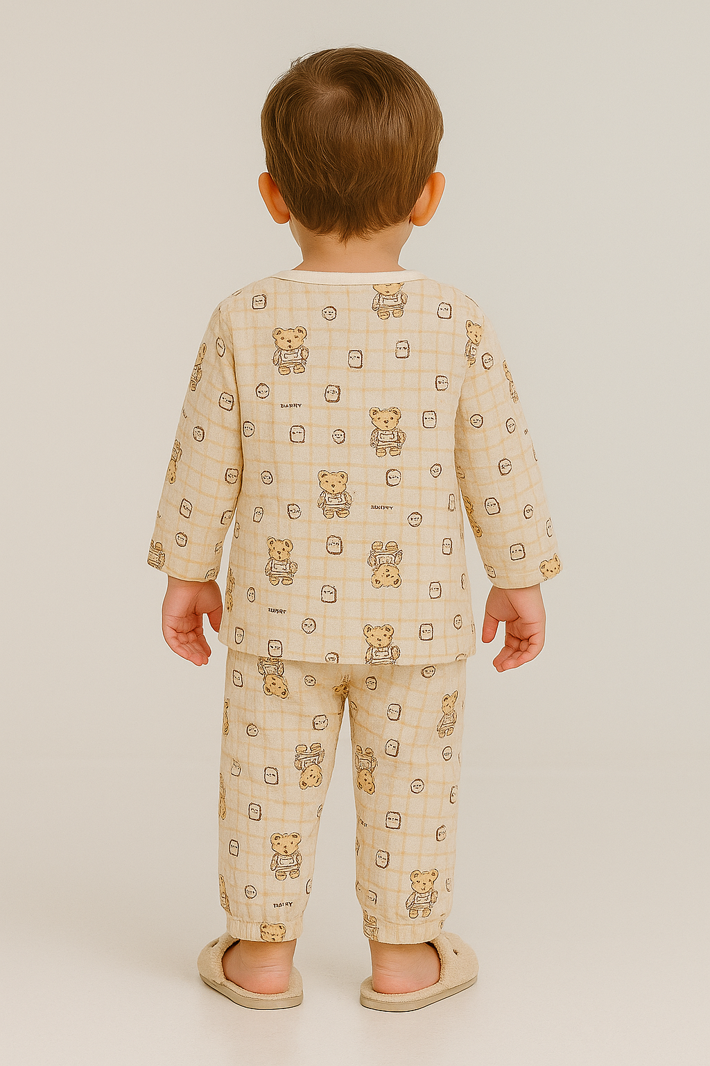 Baby Boys "Bear Print" Muslin Cotton Pyjama Set