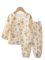 Baby Boys "Bear Print" Muslin Cotton Pyjama Set
