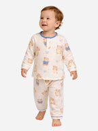 Baby Boys Printed Muslin Cotton Pyjama Set “ Teddy Bear Design