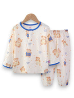 Baby Boys Printed Muslin Cotton Pyjama Set “ Teddy Bear Design