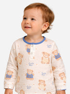 Baby Boys Printed Muslin Cotton Pyjama Set “ Teddy Bear Design
