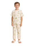 Boys 100% Cotton Muslin Pyjama Set With Geometric Print