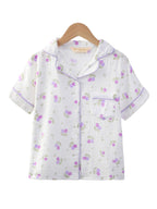 Girls Floral Printed Muslin Cotton Pyjama Set