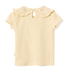 Girls 2 Pc Set Sunshine Waffle-Knit Ruffle Collar & Shorts Set