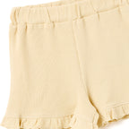 Girls 2 Pc Set Sunshine Waffle-Knit Ruffle Collar & Shorts Set