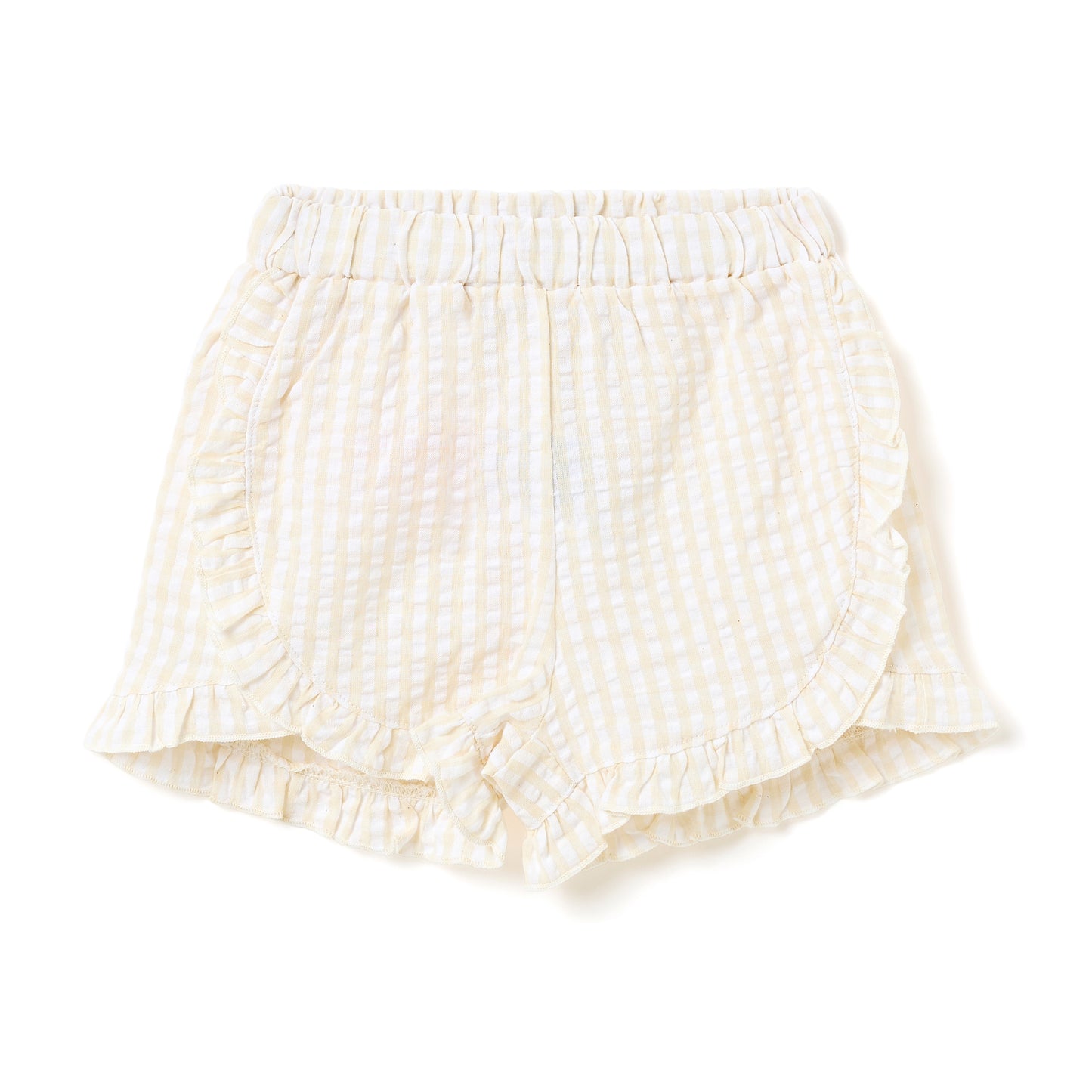 Girls 2 Pc Set Waffle-Knit Ruffle-Trim Top & Shorts Set