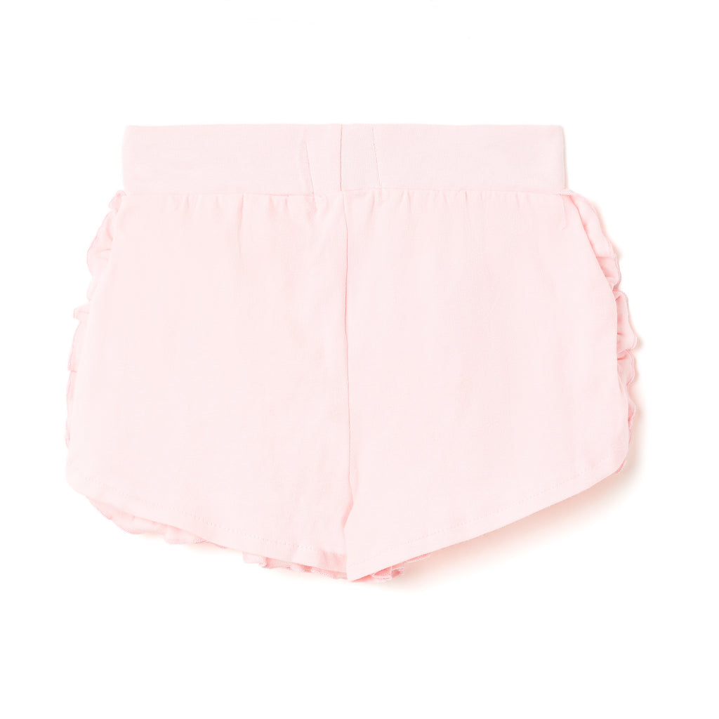 Girls 2 Pc Set Sunny Meadow Waffle-Knit Ruffle Top & Shorts Set