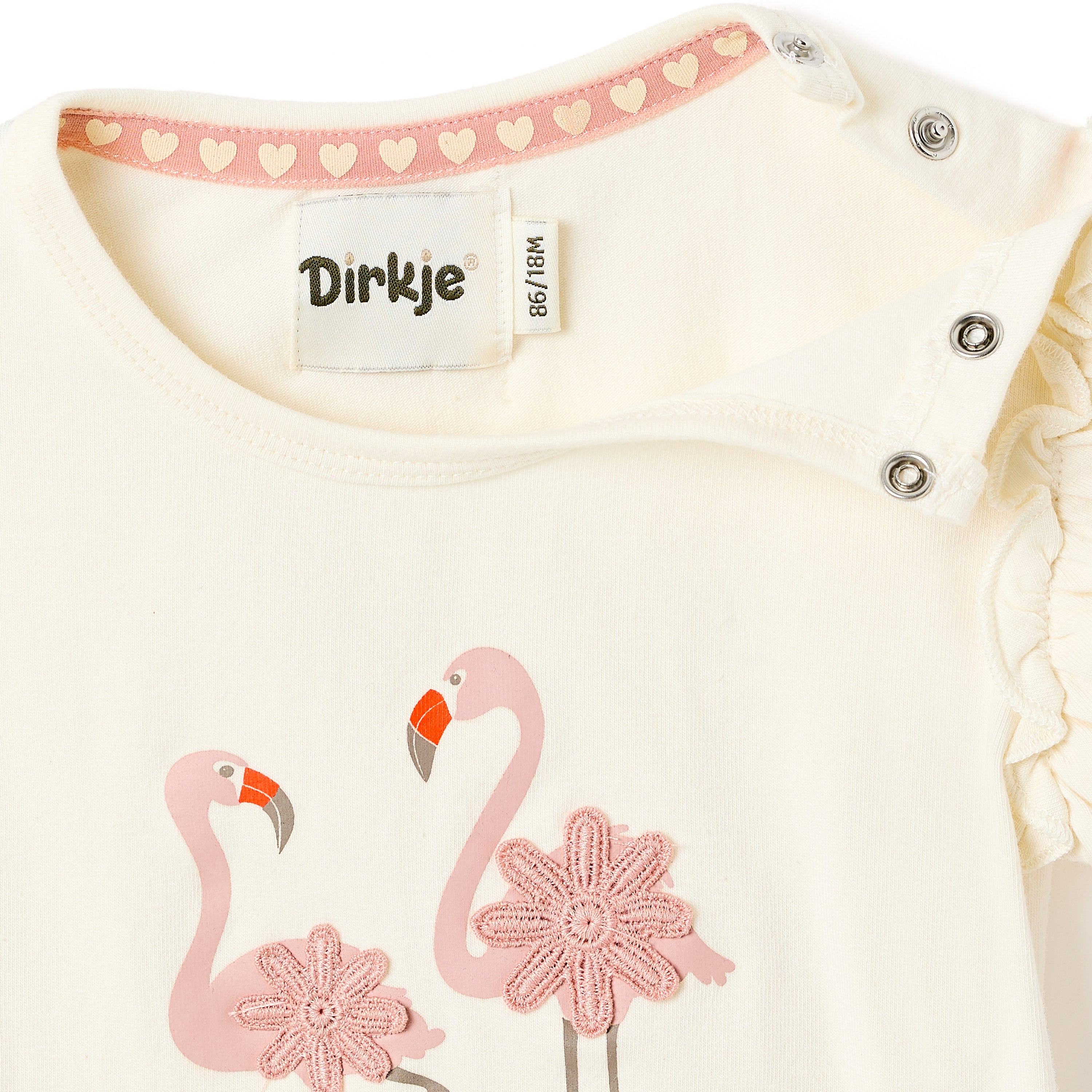 Girls 2 Pc Set ?Flamingo F?Te? Ruffle-Sleeve Tee & Bow-Trim Shorts Set