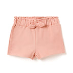 Girls 2 Pc Set ?Flamingo F?Te? Ruffle-Sleeve Tee & Bow-Trim Shorts Set
