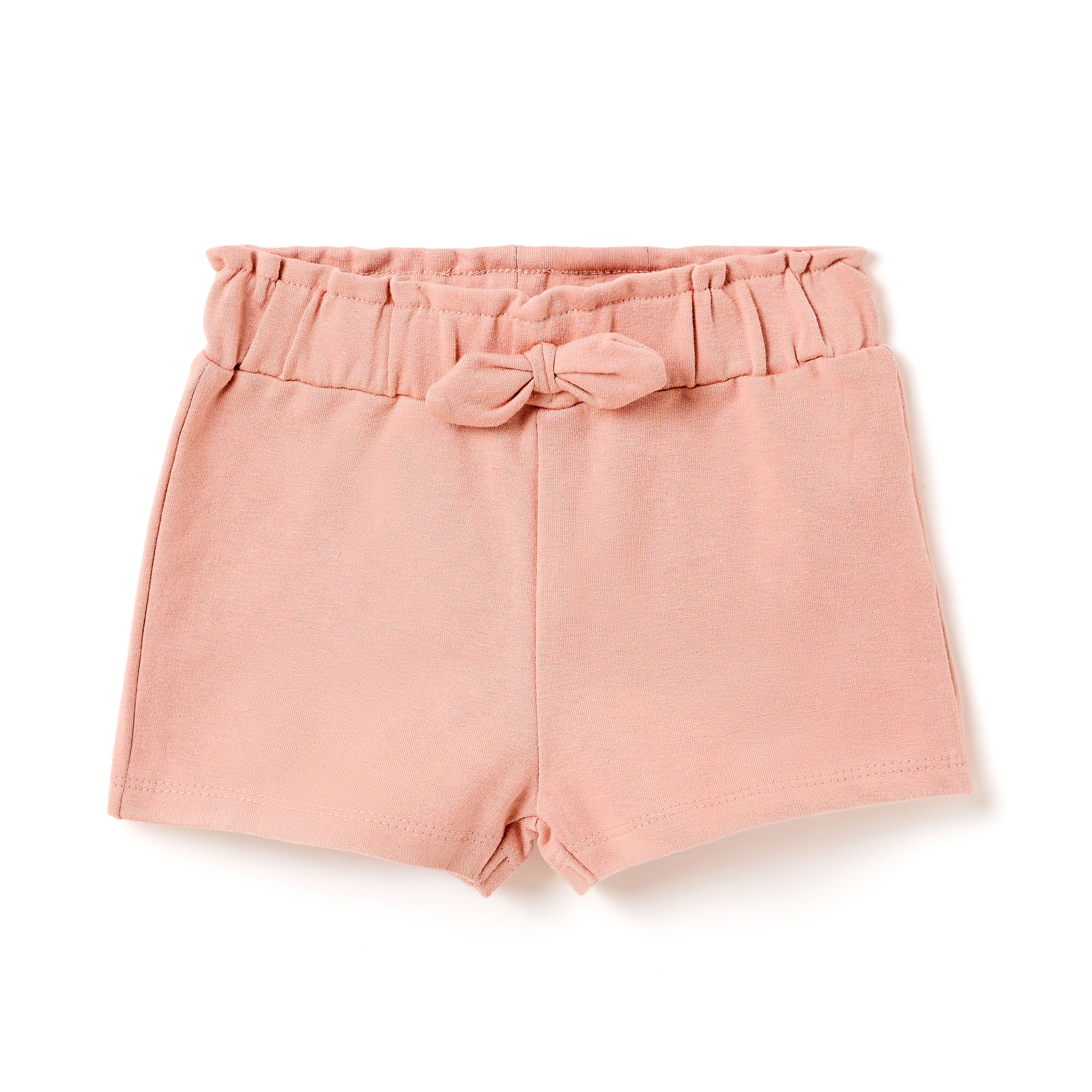 Girls 2 Pc Set ?Flamingo F?Te? Ruffle-Sleeve Tee & Bow-Trim Shorts Set