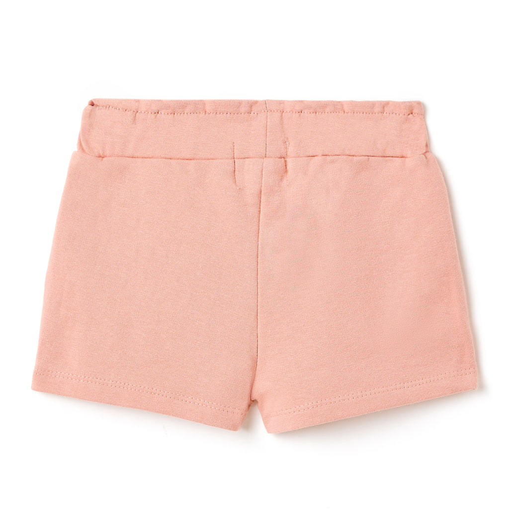 Girls 2 Pc Set ?Flamingo F?Te? Ruffle-Sleeve Tee & Bow-Trim Shorts Set