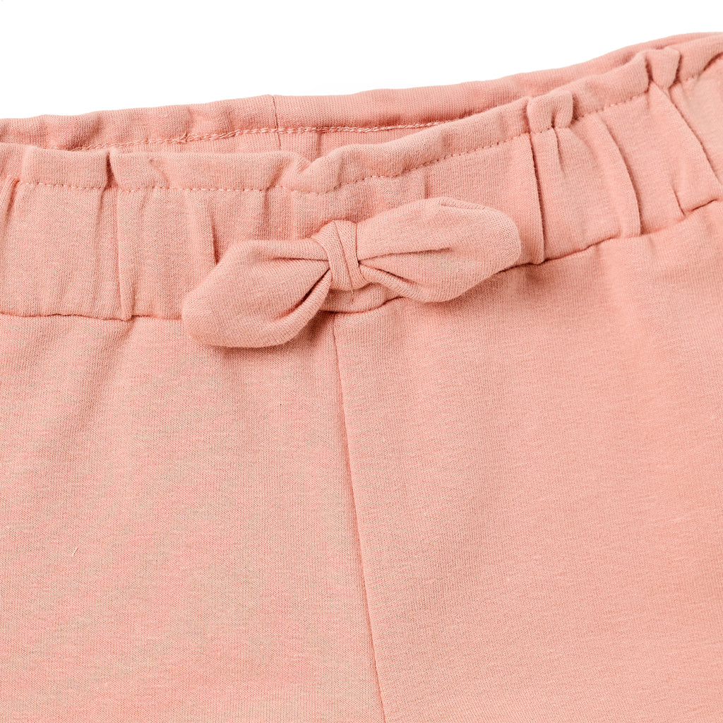 Girls 2 Pc Set ?Flamingo F?Te? Ruffle-Sleeve Tee & Bow-Trim Shorts Set