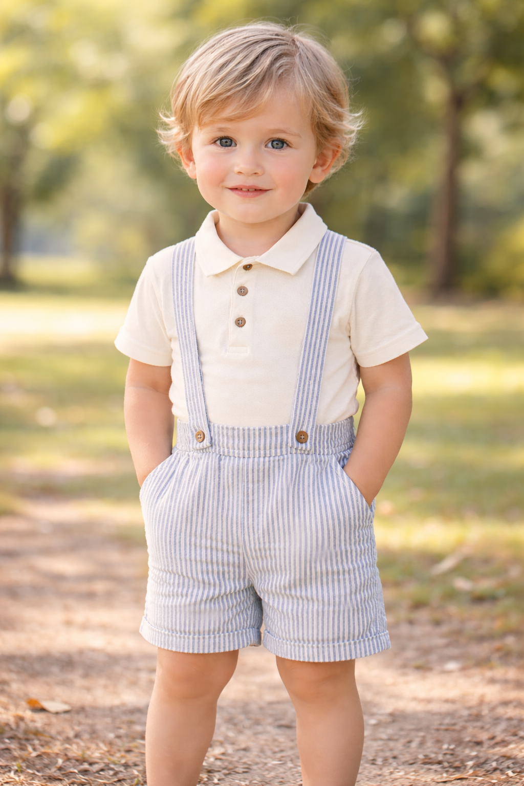 Boys Striped Polo Set