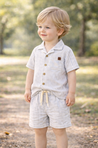 Boys 2Pc Striped Shirt Set