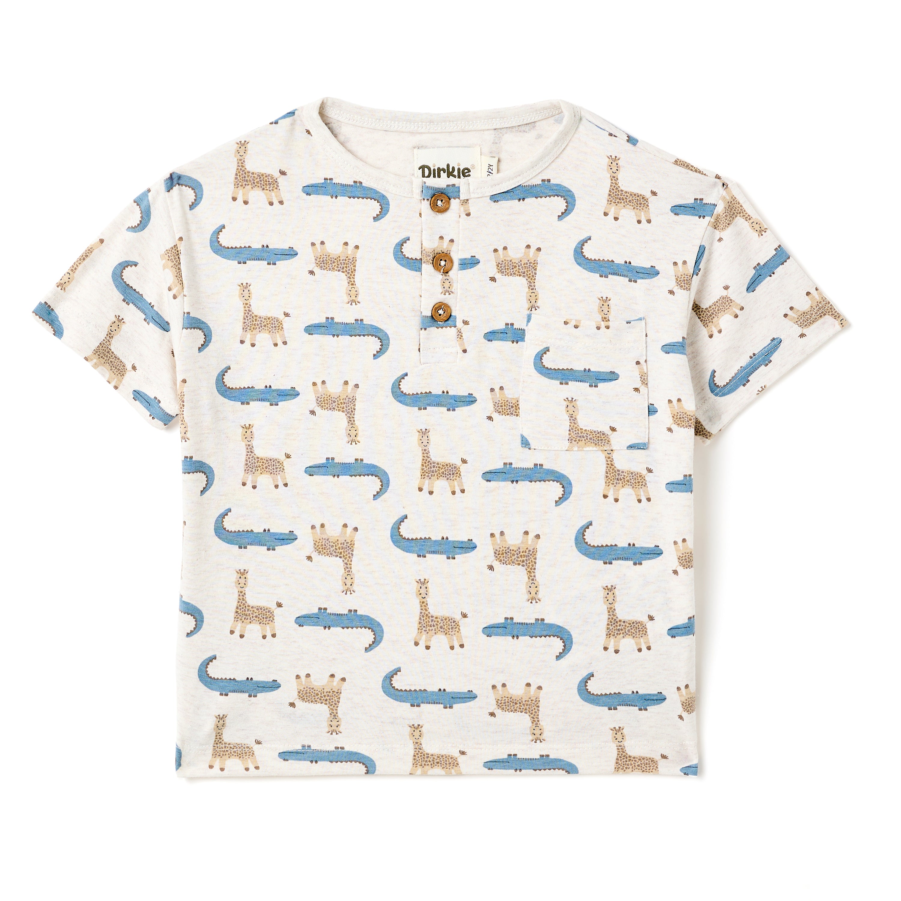 Boys 2 Pc Set ?Safari Adventure? Henley Tee & Blue Cargo Jogger Set