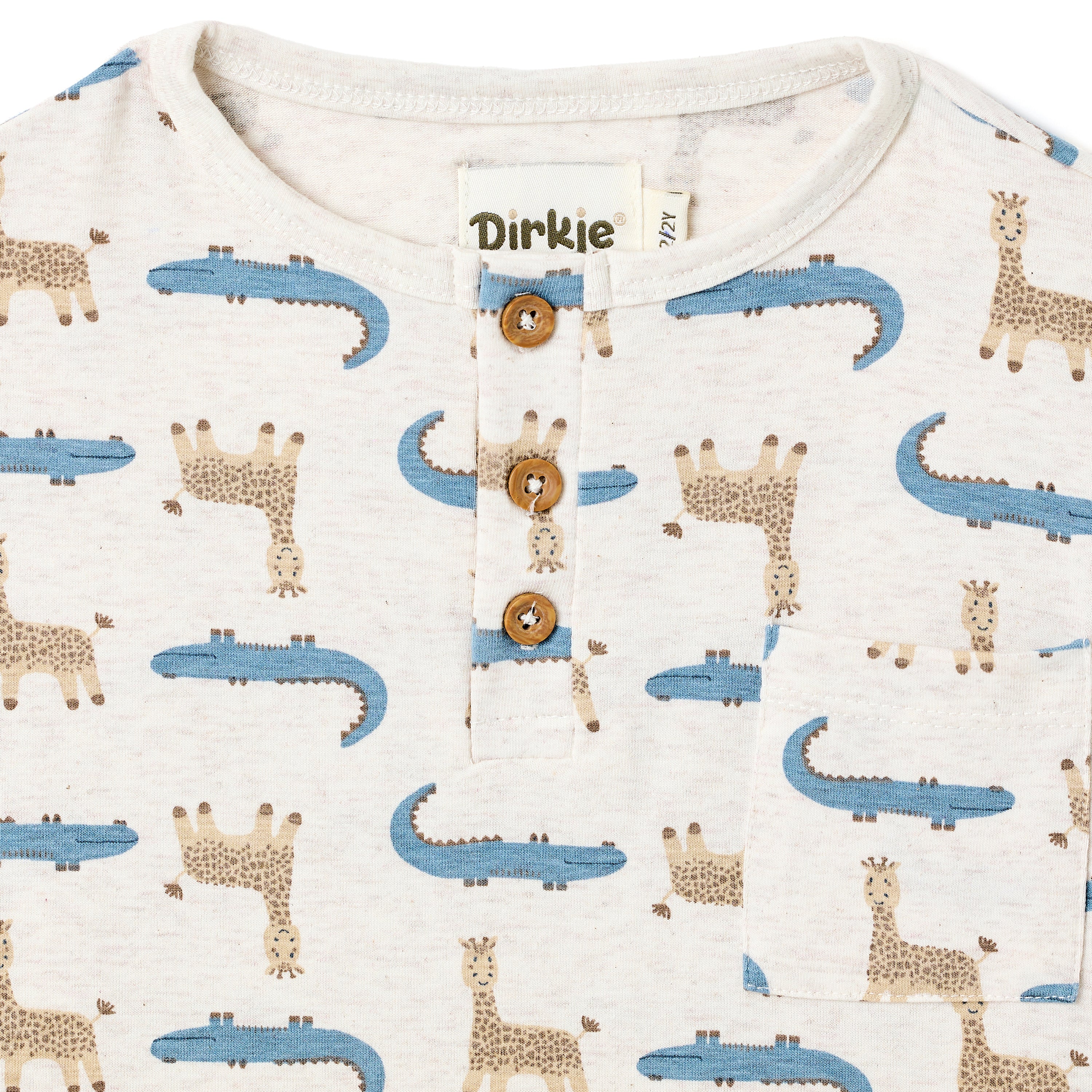 Boys 2 Pc Set ?Safari Adventure? Henley Tee & Blue Cargo Jogger Set