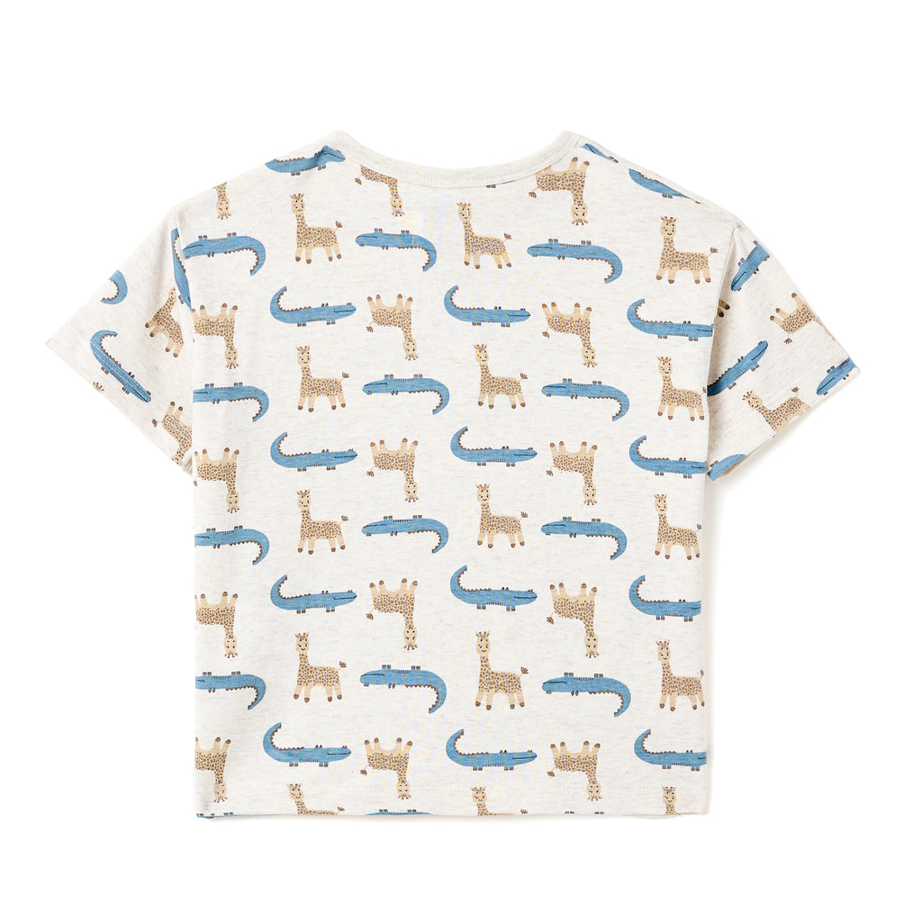 Boys 2 Pc Set ?Safari Adventure? Henley Tee & Blue Cargo Jogger Set
