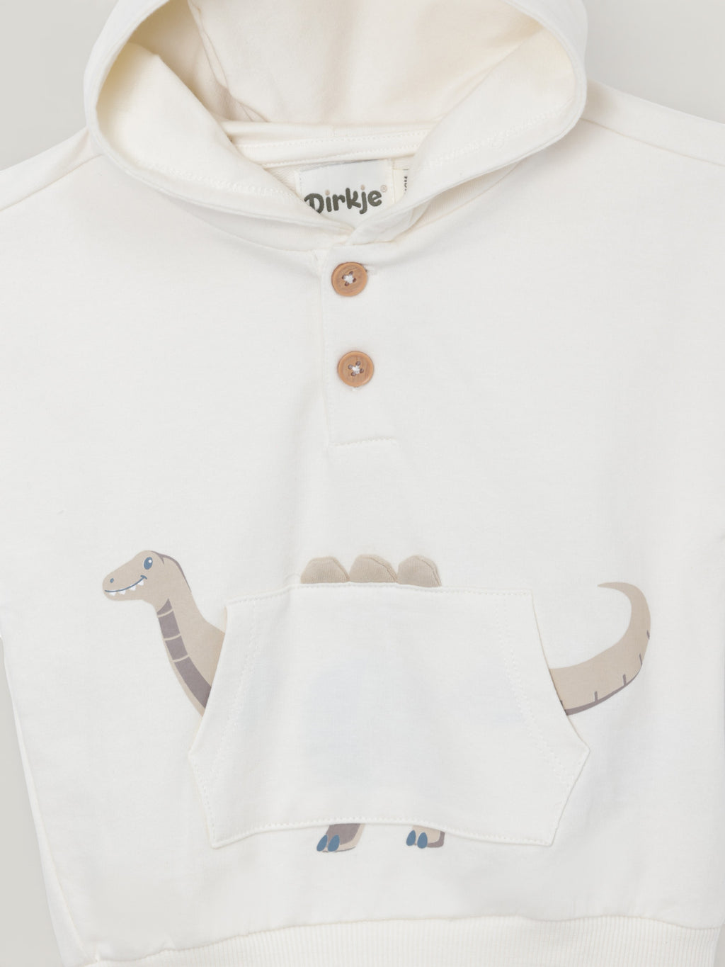 ?Cozy Dino? Hooded Tee & Striped Shorts Baby Set