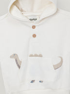?Cozy Dino? Hooded Tee & Striped Shorts Baby Set