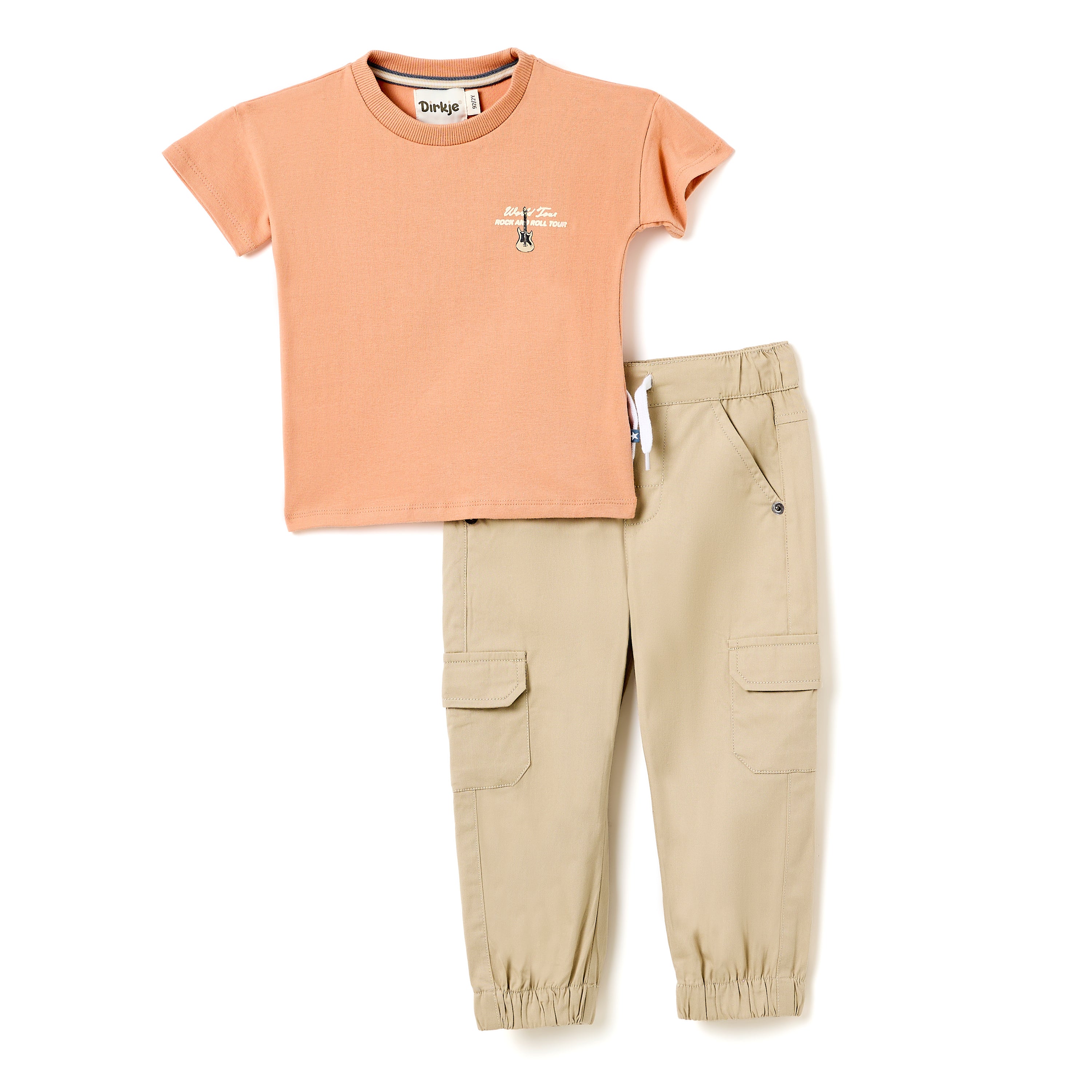 Boys 2 Pc Set ?Golden Hour? Terracotta Tee & Sand Joggers Set