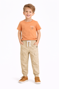 Boys 2 Pc Set ?Golden Hour? Terracotta Tee & Sand Joggers Set